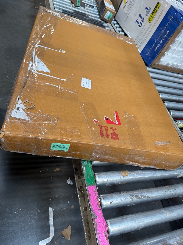 Photo 1 of ** DAMAGE MINOR ** Kate and Laurel Pao Modern Rounded Rectangular Wall Mirror, 17 x 32, Walnut, Decorative Mid-Century Tall Wood Mirror with Radius Corners for Vertical or Horizontal Display