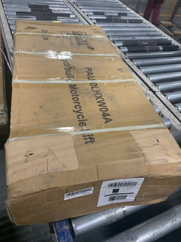 Photo 1 of ** USED** GarveeTech Hydraulic Motorcycle Lift Jack, 1500Lb Capacity, ATV Scissor Jack with Adjustable Height 4.53-15.35 in, Hydraulic Foot-Operated Hoist Stand for Motorcycle ATV UTV Bikes