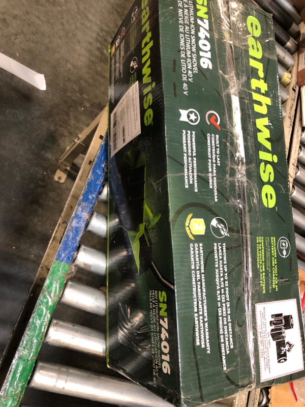 Photo 1 of ** SOLD AS IS, NO REFUND/RETURN** SEE COMMENTS!
Earthwise SN74016 40-Volt Cordless Electric Snow Shovel, Brushless Motor, 16-Inch width, 300lbs/Minute (Battery and Charger Included)