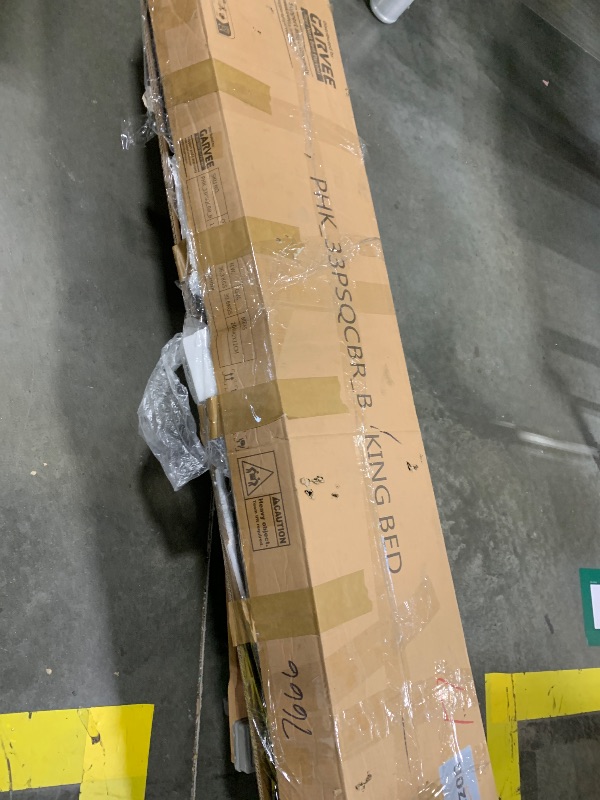 Photo 1 of (4/17/2026 ***FINAL SALE/NO RETURN, SOLD AS PARTS***)
GarveeHome King Size Bed Frame with High Storage Bookcase Headboard, Wood Bed Frame with 4 Storage Drawers, Built in Charging Station, No Box Spring Needed, Metal Frame, Noise-Free, Vintage Black