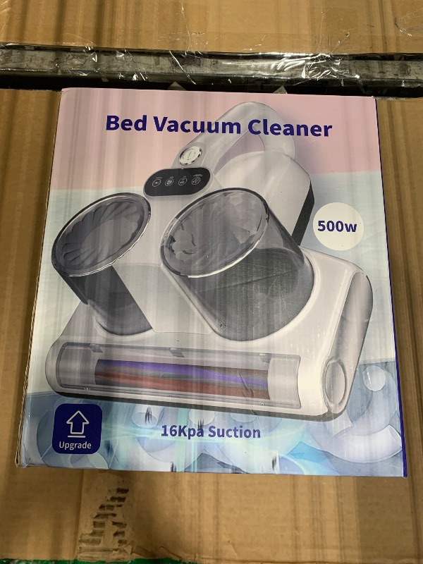Photo 1 of *** USED / A LITTLE DIRTY *** JPHYLL Mattress Vacuum Bed Vacuum Cleaner 16Kpa Suction 253.7nm UV-C Light, 140°F Heated Air, 30000 RPM Brushroll, Ultrasonic, HEPA Filter, Handheld Vacuums for Carpet/Sofa, 500W Corded, (White)