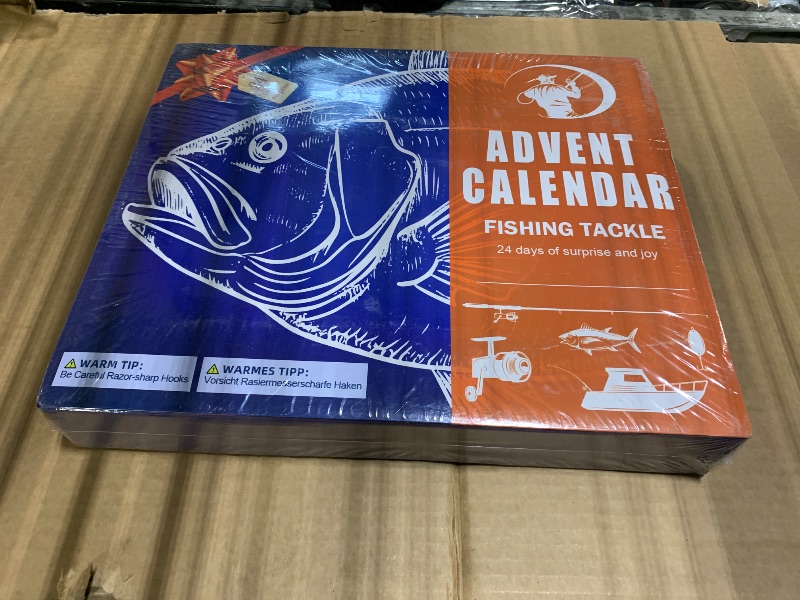 Photo 1 of *** NEW FACTORY SEALED *** Fishing Advent Calendar 2025 for Adults Men Teen Boy, 24-Day Fishing Lure Tackle Advent Calendar with Fish Rod Holder, Fish Lip Gripper, Christmas Count-dowwn Calendar Gift for Father, Husband, Boyfriend