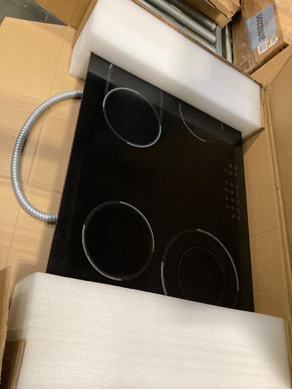 Photo 1 of ***USED**** Traenvir 4 Burner Electric Cooktop, Built-in 30 Inch Electric Stove Top 6600W, Ceramic Stove Top with Expanded Zone, Touch Control, Child Lock, Timer, Pause Control, 220V - 240V Hard Wire, No Plug