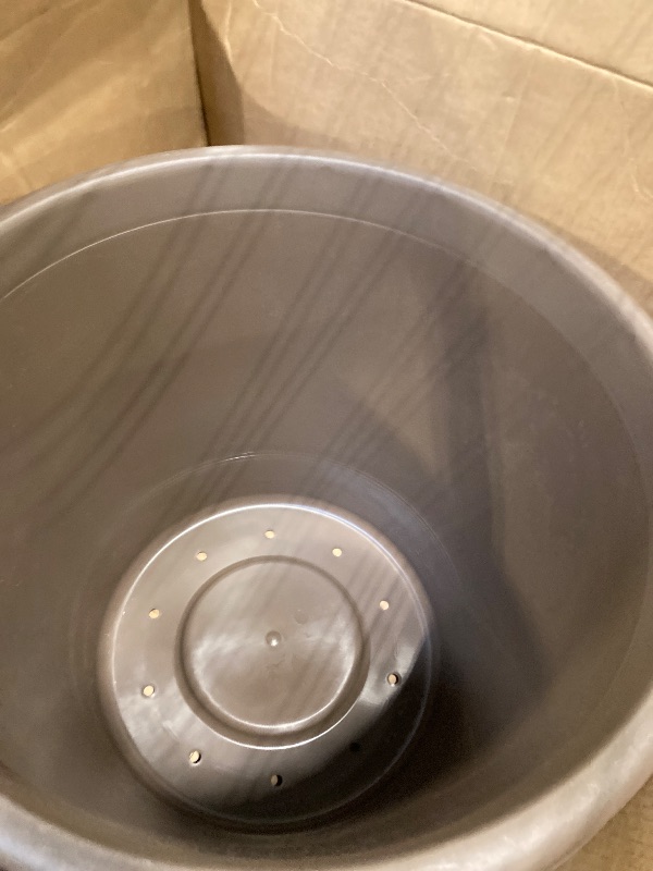 Photo 1 of ***1 PIECE*** The HC Companies 24 Inch Prima Round Planter Pots with Drainage Holes and Rolled Rim, Lightweight UV-Resistant Plastic Indoor & Outdoor Planters, 2-Pack Flower Pots for Garden & Home Decor, Chocolate