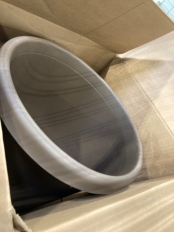 Photo 1 of ***1 PIECE*** The HC Companies 24 Inch Prima Round Planter Pots with Drainage Holes and Rolled Rim, Lightweight UV-Resistant Plastic Indoor & Outdoor Planters, 2-Pack Flower Pots for Garden & Home Decor, Chocolate