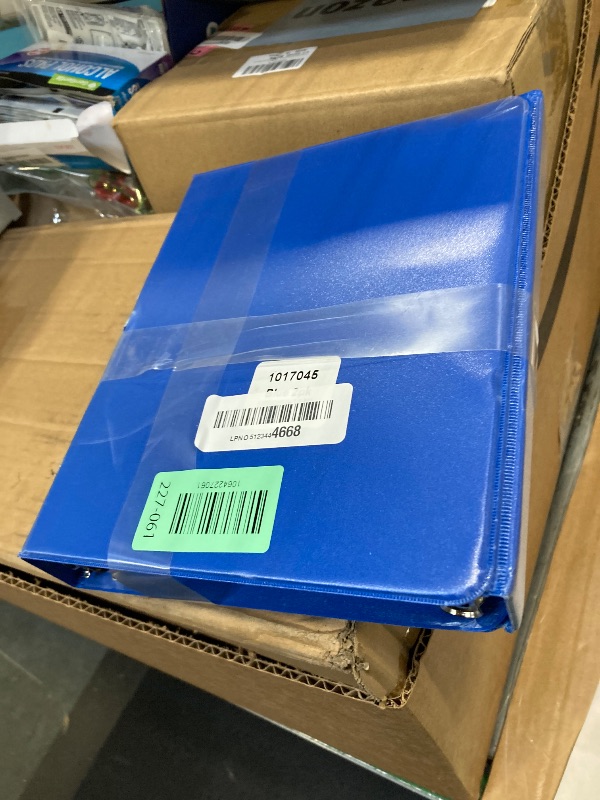 Photo 1 of **DAMAGED/DIRTY**
Oxford Mini View Binders, 1" Round Rings, Small Binders for School or Office, Holds A5 Size Paper, 2 Clear Pockets, PVC-Free, Non-Stick, 5.5 x 8.5 inches, Holds 225 Sheets, Blue, 2 Pack (1017045)
**USED**