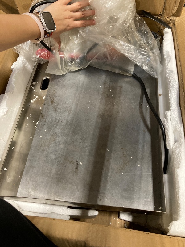 Photo 1 of ***USED**** Panghuhu88 110V 3000W 22" Commercial Electric Countertop Griddle Flat Top Grill Hot Plate BBQ,Adjustable Thermostatic Control,Stainless Steel Restaurant Grill for Kitchen