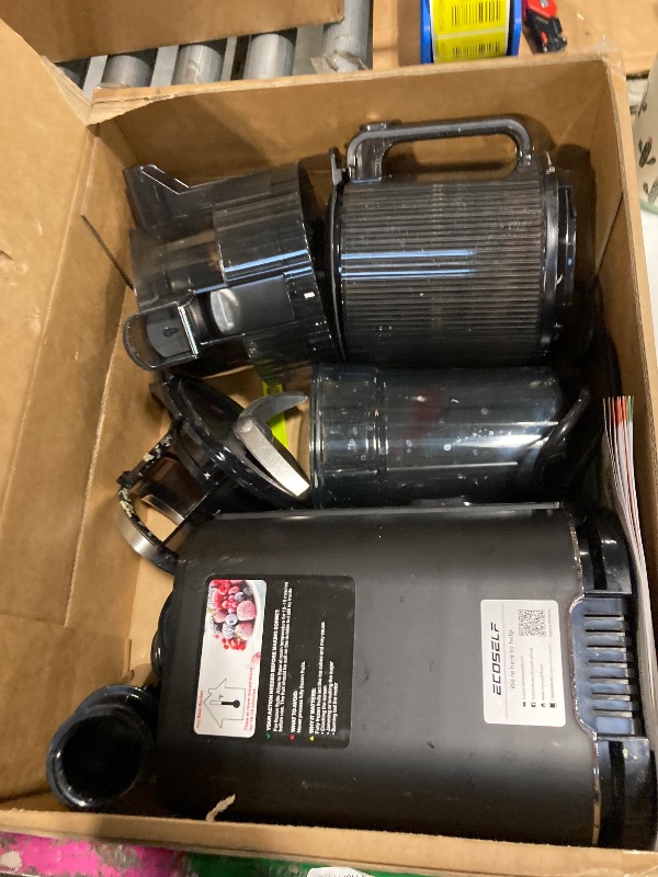 View 3 of ***USED**** ECOSELF Juicer with 3 Filters (Juice/Sorbet/Nut Milk), Juicer Machines With 6.0" Wide Mouth Hopper, Self Feeding & Hands-Free Design, Cold Press Juicer for Family Party, High Juice Yield, With Brush