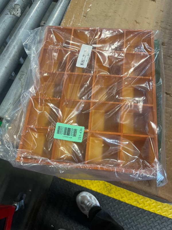 Photo 1 of  1 Pcs 13.4''x10.6''x2'' Wooden Storage Divider Box Showcase Display Box Organization Tray Display Holder with 20