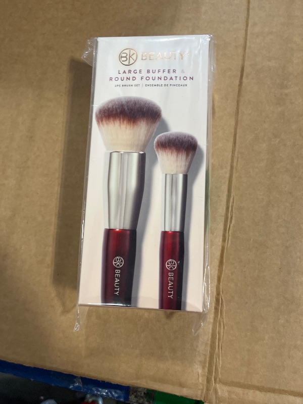 Photo 1 of [Stock Photo for Reference, Item Similar] BK BEAUTY - LARGE BUFFER & ROUND FOUNDATION (2PC) - Professional Makeup Brush Set for Liquid or Cream Foundations, Powder & Blush | Premium Face Brushes for Flawless Application
