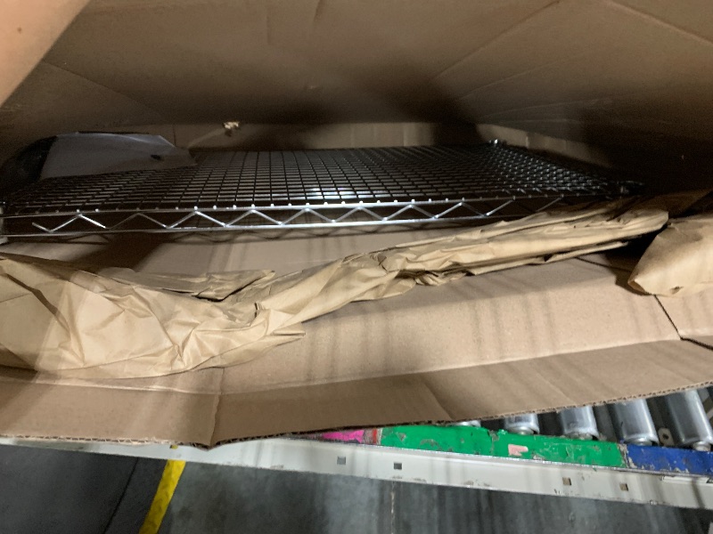 Photo 1 of *****Only One Level*****  Finnhomy 3 Tier Heavy Duty Commercial Grade Utility Cart, Wire Rolling Cart with Handle Bar, Steel Service Cart with Wheels, Utility Shelf Plant Display Shelf Food Storage Trolley, NSF Listed