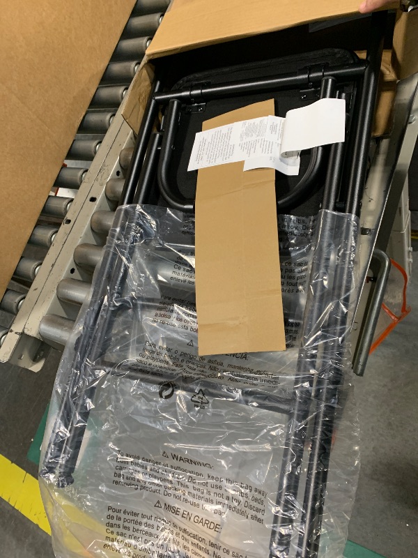 Photo 1 of ***Foldable Bar — Only One*** Amazon Basics Folding Bar Stool with Footrest, Portable, Sturdy, Space-Saving Storage, 300lb Capacity, 24" Height, Black, Set of 2