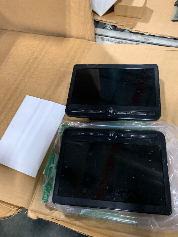 Photo 1 of 10.5" Dual Portable DVD Player, Arafuna Rechargable Car Screen Play A Same or Two Different Movies, Headrest for Car with 5-Hour, Support USB/SD, Last Memory
