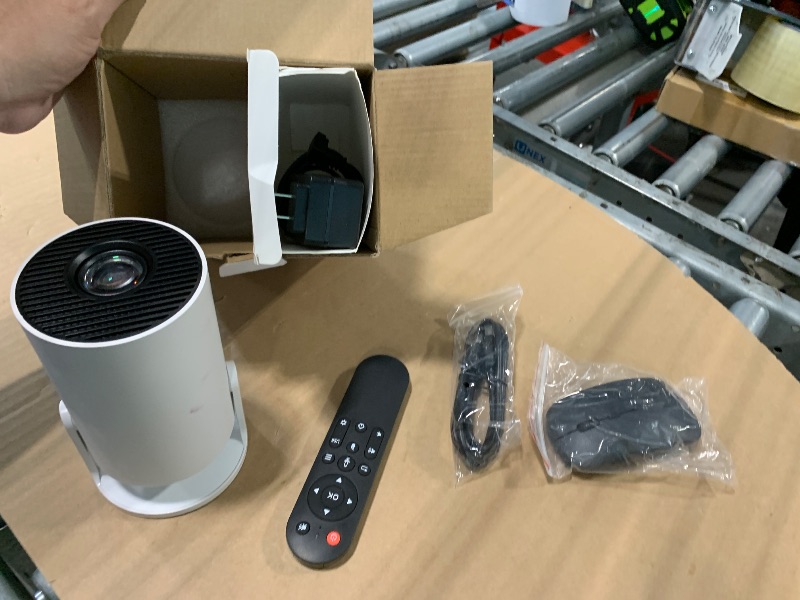 Photo 1 of [Built-in Apps & 2026 Upgraded] Mini Projector Support 4K 1080P Auto Keystone 180° Rotatable with WiFi 6 and Bluetooth 5.4, Projector Portable Compatibile with HDMI/TV Stick/Memory Stick/Laptop-White