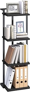 Photo 1 of ***SIMULAR TO PHOTO NOT EXACT!!FINAL SALE SOLD FOR PARTS!!!!MAHANCRIS Bookshelf, 4-Tier Bookcase, Vertical Tall Narrow Book Shelf for Small Space, Open Storage Display Shelf with Stable Base & Anti-Tip Kits, for Living Room, Office, Study, Black BKBK11401