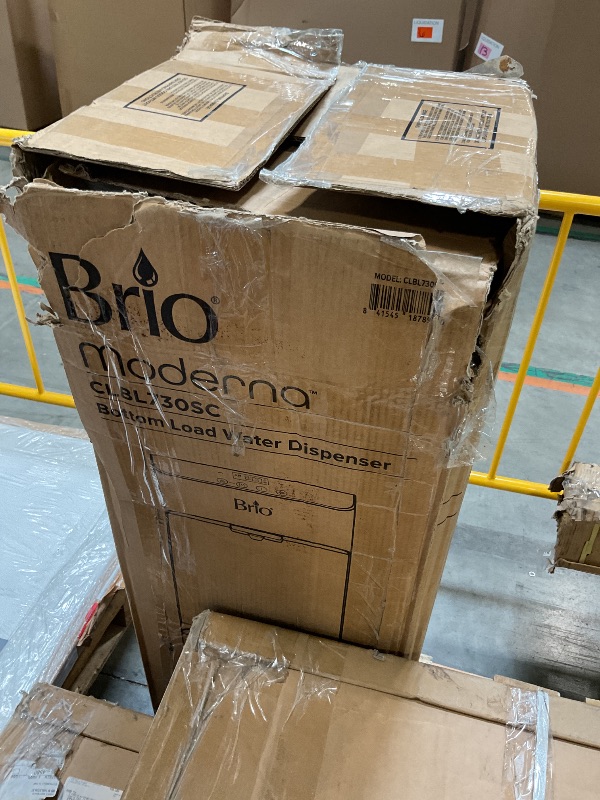 Photo 1 of ** sold as is no refund/return** Brio Bottom Loading Water Cooler Dispenser for 5 Gallon Bottles - 3 Temperatures with Hot, Room & Cold Spouts, Child Safety Lock, LED Display with Empty Bottle Alert, Stainless Steel