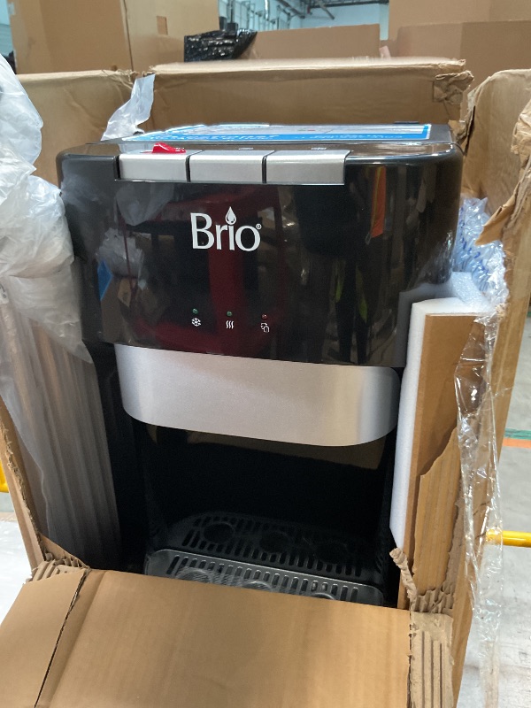 Photo 1 of ** sold as is no refund/return** Brio Bottom Loading Water Cooler Dispenser for 5 Gallon Bottles - 3 Temperatures with Hot, Room & Cold Spouts, Child Safety Lock, LED Display with Empty Bottle Alert, Stainless Steel