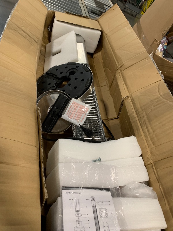 Photo 1 of *** SOLD FOR PARTS MISSING PIECES FOR FUNCTION *** *** FINAL SALE *** SereneLife Infrared Patio Heater, Electric Patio Heater with Remote Control, 1500 W, Indoor/Outdoor Heaters for Patio, Restaurant, Backyard, Garage, Decks (Silver)