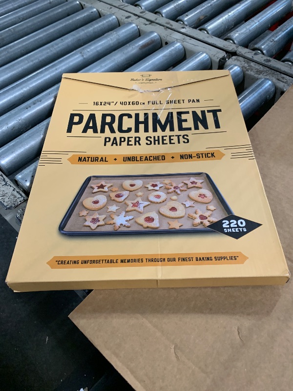 Photo 1 of [220 Sheets] Full Sheet Pan 16 x 24 Inch Parchment Paper Baking Sheets by Baker’s Signature | Precut Silicone Coated & Unbleached – Will Not Curl or Burn – Non-Toxic & Comes in Convenient Packaging