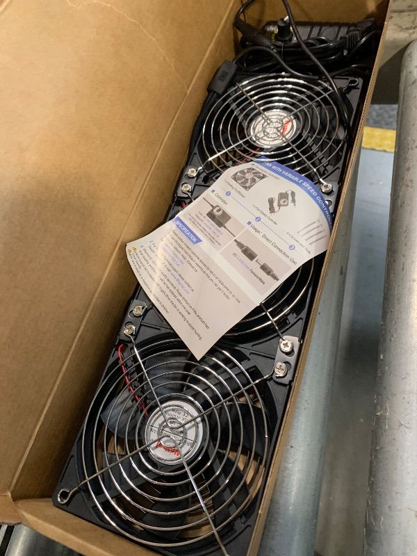 Photo 1 of ***UNKNOWN IF WORKING*** Wathai Dual Ball 3 x 120mm Computer Fan with AC Plug DC 12V Big Airflow Fans with 110V 120V 220V 240V AC Speed Controller for DIY Cabinet Chassis Machine Server Workstation Cooling
