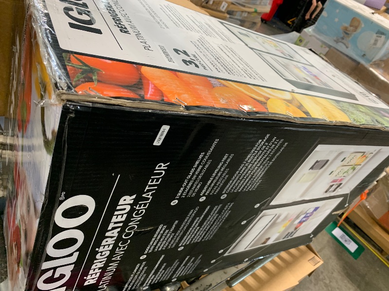 Photo 1 of ** sold as is no refund/return**Igloo 3.2 Cu.Ft. Mini Fridge with Freezer - Single Door Compact Refrigerator with Glass Shelves for Homes, Dorms & Offices- Keep Snacks, Drinks & Frozen Foods Cool with Temperature Control Mini Fridge
