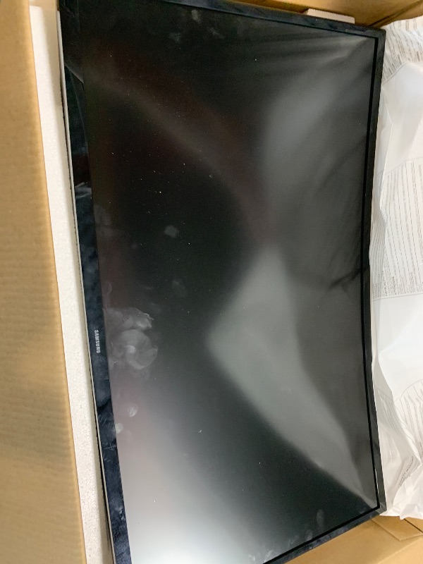 Photo 1 of ***MAJOR DAMAGE ON SCREEN*** Samsung 27" Essential S3 (S36GD) Series FHD 1800R Curved Computer Monitor, 100Hz, Game Mode, Advanced Eye Comfort, HDMI and D-sub Ports, LS27D366GANXZA, 2024