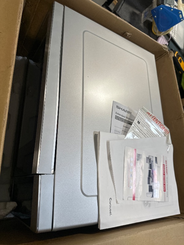 Photo 1 of *NON-FUNCTIONAL*
SHARP Countertop Microwave Oven with Removable 13.6" Carousel Turntable, 1100 Watt, 1.6 Cubic Feet, Stainless Steel