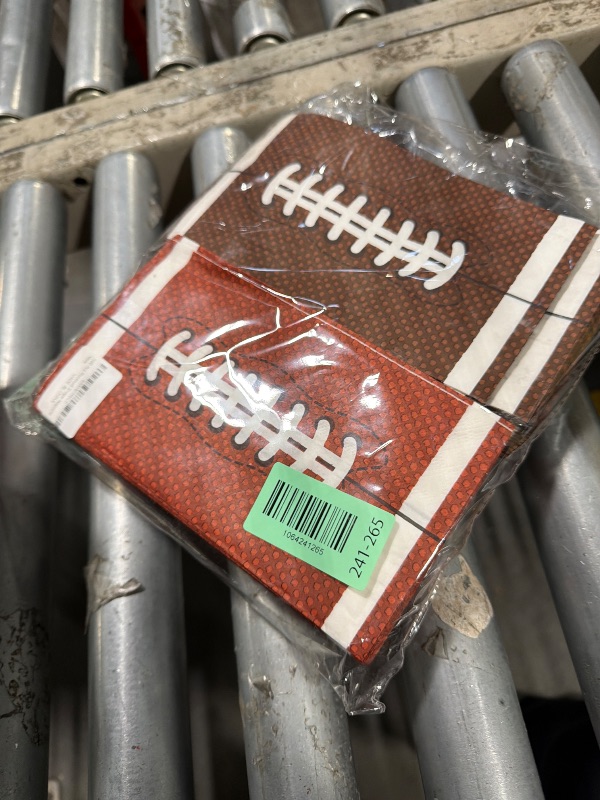 Photo 1 of 100 Pack Football Napkins Party Supplies - Rectangle Rugby Pattern Napkin Bulk, 3-Ply Brown Disposable Paper Hand Towels Napkins Set for Football Game Day Tailgate Party Favors Table Decorations