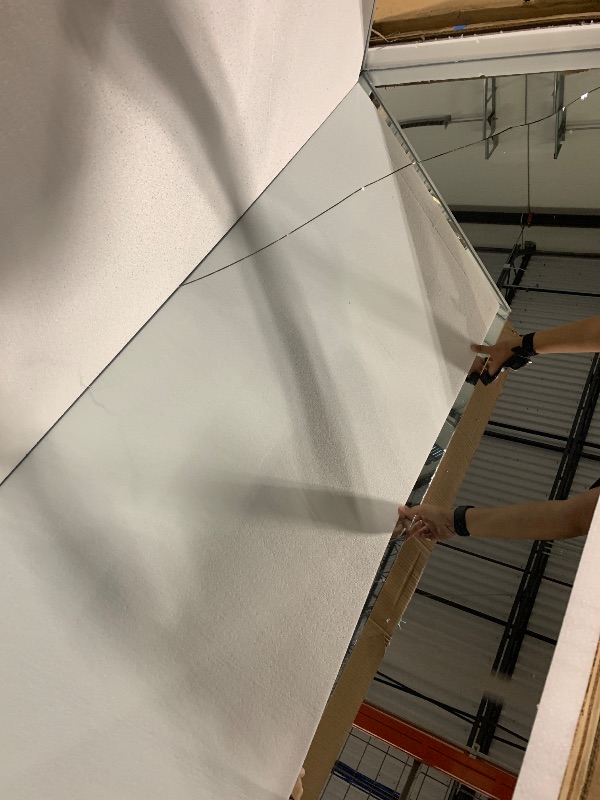Photo 1 of ***ONE MIRROR BROKEN**** FINAL SALE NO REFUND NO RETURN*** JUBEST Mirror Closet Doors, 72''x80'' One Side Sliding Closet Door with Hardware Kit, Interior Steel Frame Bypass Sliding Door for Closet, Easy to Install