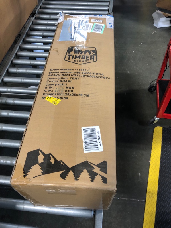 Photo 1 of *** FRONT ZIPPER BROKEN***** Timber Ridge 5 Person SUV Tent Weather Resistant Portable for Car SUV Van Camping, Includes Rainfly and Storage Bag, 10' W X 8' L X 7.1' H Khaki