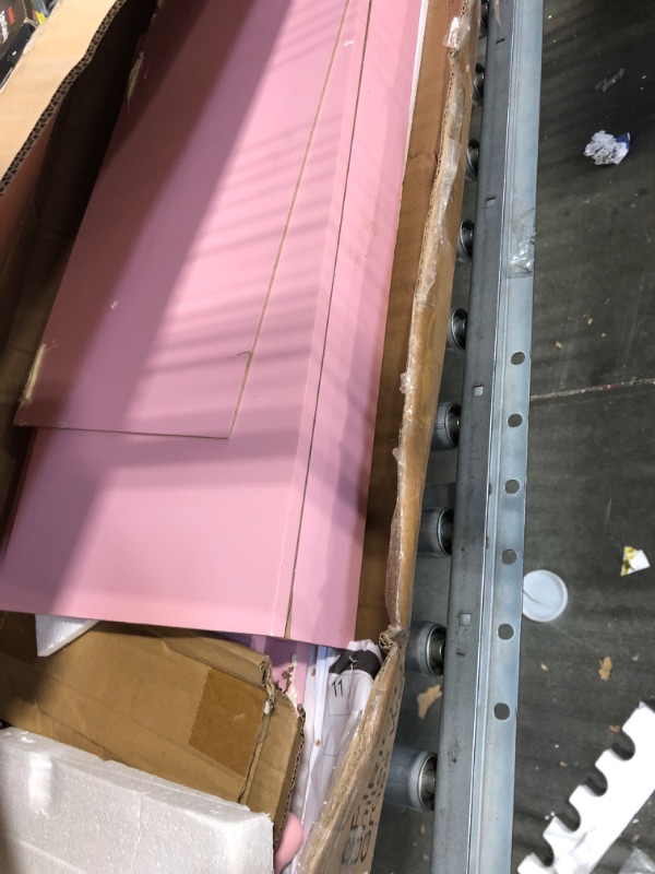 Photo 1 of ***FINALE SALE/NO RETURN, SOLD AS PARTS ONLY*** UTEX Kids Armoire Wardrobe Closet with Mirror and Storage Bin, Pink, 33.4 in W x 15.75 in D x 44.5 in H