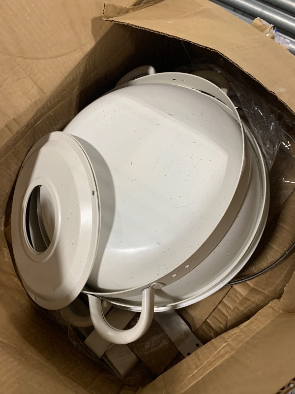 Photo 1 of *MISSING PARTS - see clerk notes*
Chafing Dishes for Buffet,4 Pack 5QT Maifanite-Coated Chafing Dishes, White Chafing Dish Buffet Set with Glass Lid and Lid Holder,Food Warmers for Parties Butter for Wedding,Church Events,Birthday