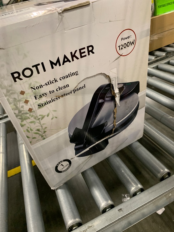 Photo 1 of 10inch Compact Roti Maker Machine, Electric Tortilla Maker with FREE Roti Warmer and Comfortable Handle, Electric Tortilla Press to make Roti, Chapati, Tortilla, Tortillera AC 110V 50/60Hz 1200W