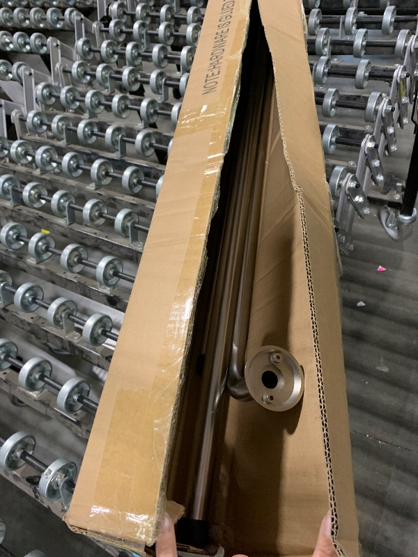 Photo 1 of 1 1/8 Inch Diameter Room Darkening Curtain Rods 84-134”, Heavy Duty Window Wrap Around Drapery Rod with Aluminum Bracket, Accessories, Wall Mounted Ceiling Mounted, Adjustable Length, Brushed Nickel