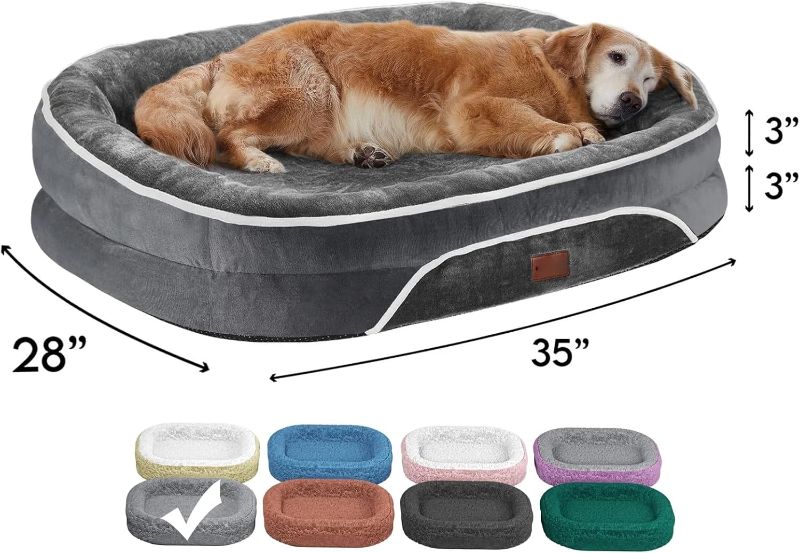 Photo 1 of ****SIMIL;AR***


35 Inch Orthopedic Sofa Dog Bed with 4-Sided Bolster & Washable Plush Cover, Non-Slip Bottom, Luxury Pet Bed for Medium Large Dogs, Gray 35x28x6