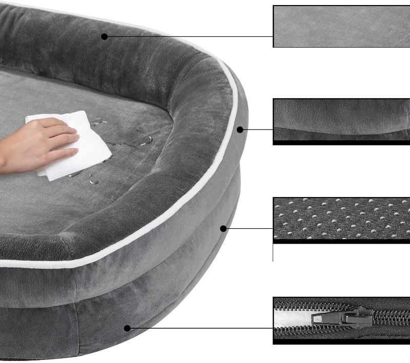 Photo 1 of ****SIMIL;AR***


35 Inch Orthopedic Sofa Dog Bed with 4-Sided Bolster & Washable Plush Cover, Non-Slip Bottom, Luxury Pet Bed for Medium Large Dogs, Gray 35x28x6