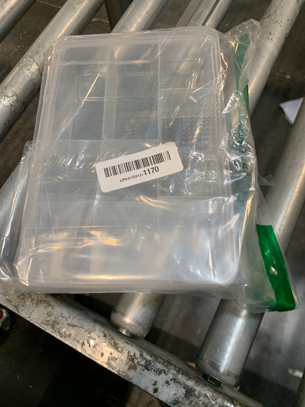 Photo 1 of ***SIMILAR*** Small Fishing Tackle Box, 12 Clear Plastic Parts Organizer with Adjustable Dividers, Transparent Organizer Tray Organizers and Storage Box for Tackle Bead