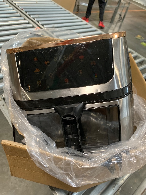 Photo 1 of **** DAMAGE ON HANDLE ******* AK Air Fryer 10L Large Capacity Digital Touchscreen – Family Size Oil-Free Hot Air Fryer with 1400W Power, 360° Surround Heating, Healthy Low-Fat Cooking Appliance, ABS+PP+Stainless Steel Body