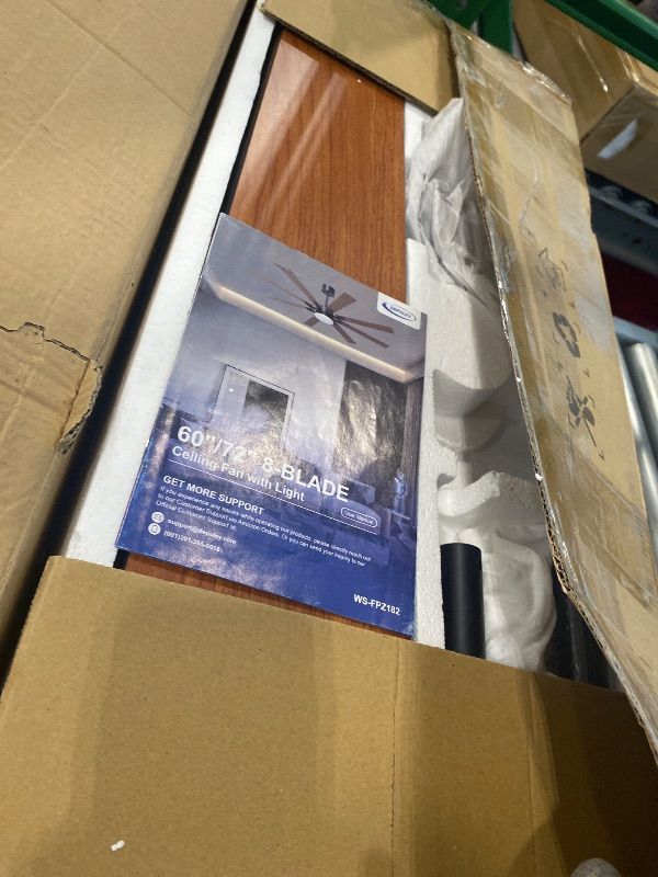 Photo 1 of *MAJOR DAMAGE*
Depuley 72-Inch Ceiling Fan with Light: Modern 8-Blade Walnut and Black Indoor Outdoor Fans with Remote App Control Dimmable Light - Ultra Quiet DC Motor Reversible 6 Speed Timer