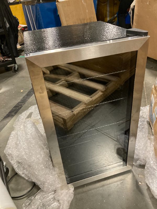 View 2 of **FOR PARTS** Honeywell Beverage Refrigerator and Cooler, 116 Can Mini Fridge with Glass Door for Soda Beer or Wine for Office or Bar with Adjustable Removable Shelving, Commercial Grade