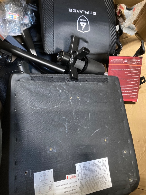 Photo 1 of ***MISSING PARTS*** GTPLAYER RGB Gaming Chair, Computer Gamer Chair with Footrest and LED Lights, PC Gamer Chairs for Adults, High Back Reclining Office Chairs, Linkage Armrest (Black)