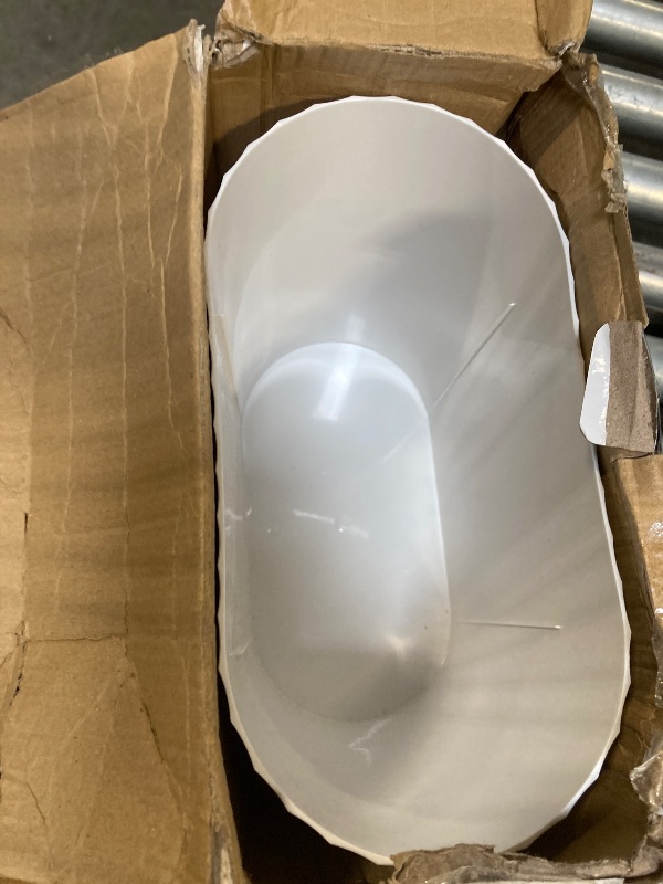 Photo 1 of ** SOLD AS IS, NO REFUND/RETURN** SEE COMMENTS!
ELPHECO Automatic Motion Sensor Trash Can - 2 Gallon Slimline for Bathroom, Bedroom, Kitchen, Office - White with Gold Trim