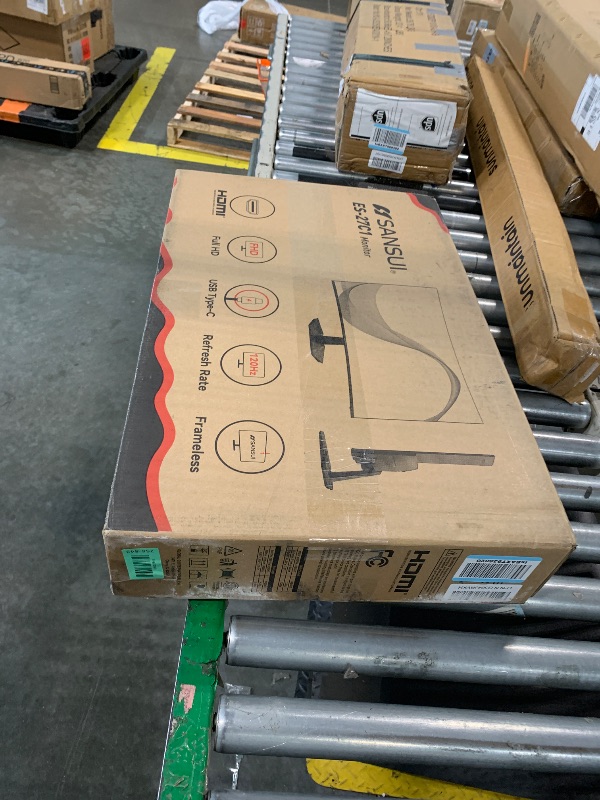 Photo 1 of ***SCREEN IS DAMAGED***
SANSUI Curved Monitor 27 inch 120Hz USB Type-C Computer Monitor with Speakers Built in?FHD 1080p?HDR?110% sRGB?1500R?VESA Compatible,for Tablet,Desktop,Laptop and PC Work Gaming