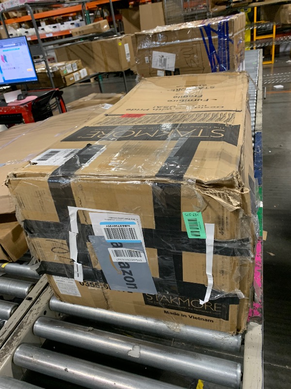 View 2 of ****It has a broken chair support.***** Stakmore Parson's Wooden Folding Chairs with Padded Seats, Set of 2 - No Assembly Foldable Dining Chairs, Steel Folding Mechanism, Upholstered Bonded Leather, Space-Saving, Espresso Frame