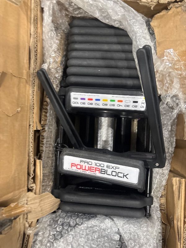 Photo 1 of **parts only** 
PowerBlock Pro 100 Adjustable Dumbbell, Sold As A Single Unit 5-100 lb Dumbbell – Durable Steel Build, Innovative Workout Equipment, Strength Training