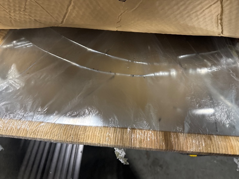 Photo 1 of ***MIRROR IS CRACKED***Barnyard Designs Rattan Wall Mirror, Rectangular Natural Woven Rattan Frame, Indoor Decorative Mirror for Bedroom Living Room Entryway (24" x 36", Rectangular)