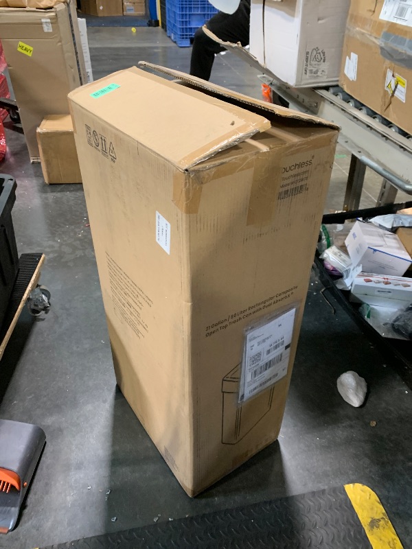 Photo 1 of ****** similar to photo not exact ****Amazon Basics Smudge Resistant Rectangular Trash Can With Soft-Close Foot Pedal, Brushed Stainless Steel, 30L/7.9 Gal, 13.8x11.8x25 in, Satin Nickel Finish