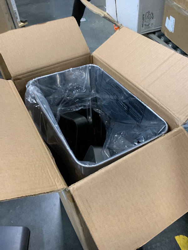 Photo 1 of ****** similar to photo not exact ****Amazon Basics Smudge Resistant Rectangular Trash Can With Soft-Close Foot Pedal, Brushed Stainless Steel, 30L/7.9 Gal, 13.8x11.8x25 in, Satin Nickel Finish