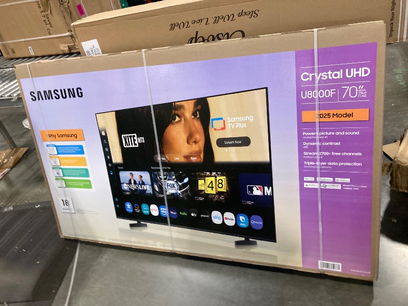 Photo 1 of *****DAMAGED FINAL SALE SOLD FPR PARTS!!!!Samsung 70-Inch Class Crystal UHD U8000F 4K Smart TV (2025 Model) Endless Free Content, Crystal Processor 4K, MetalStream Design, Knox Security, Alexa Built-in