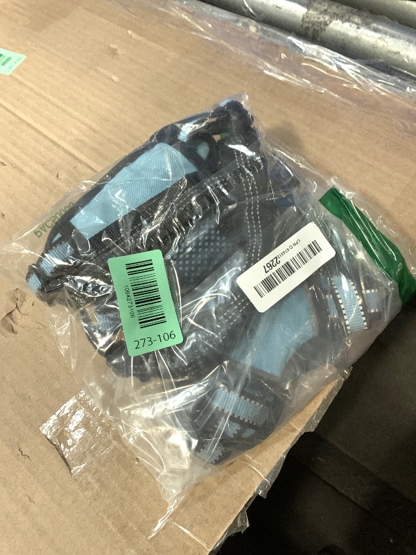 Photo 1 of ***VERY USED*** IVY&LANE No Pull Dog Harness for Small Dogs, Dog Vest Harness with Leash, Safety Belt and Storage Strap, Fully Adjustable Harness, 360° Reflective Strip, Soft Handle (Blue, XS)